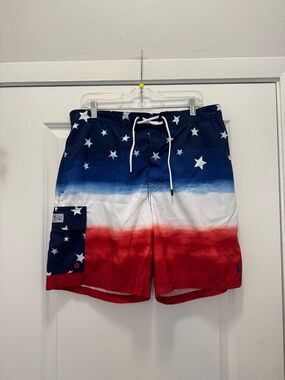 Polo Ralph Lauren Board Shorts Trunks American Flag Lined